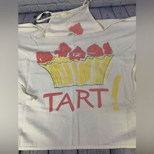 VINTAGE Pink Yellow Sandy Tarr Artist Pop Art Graphic Retro Holiday TART Apron